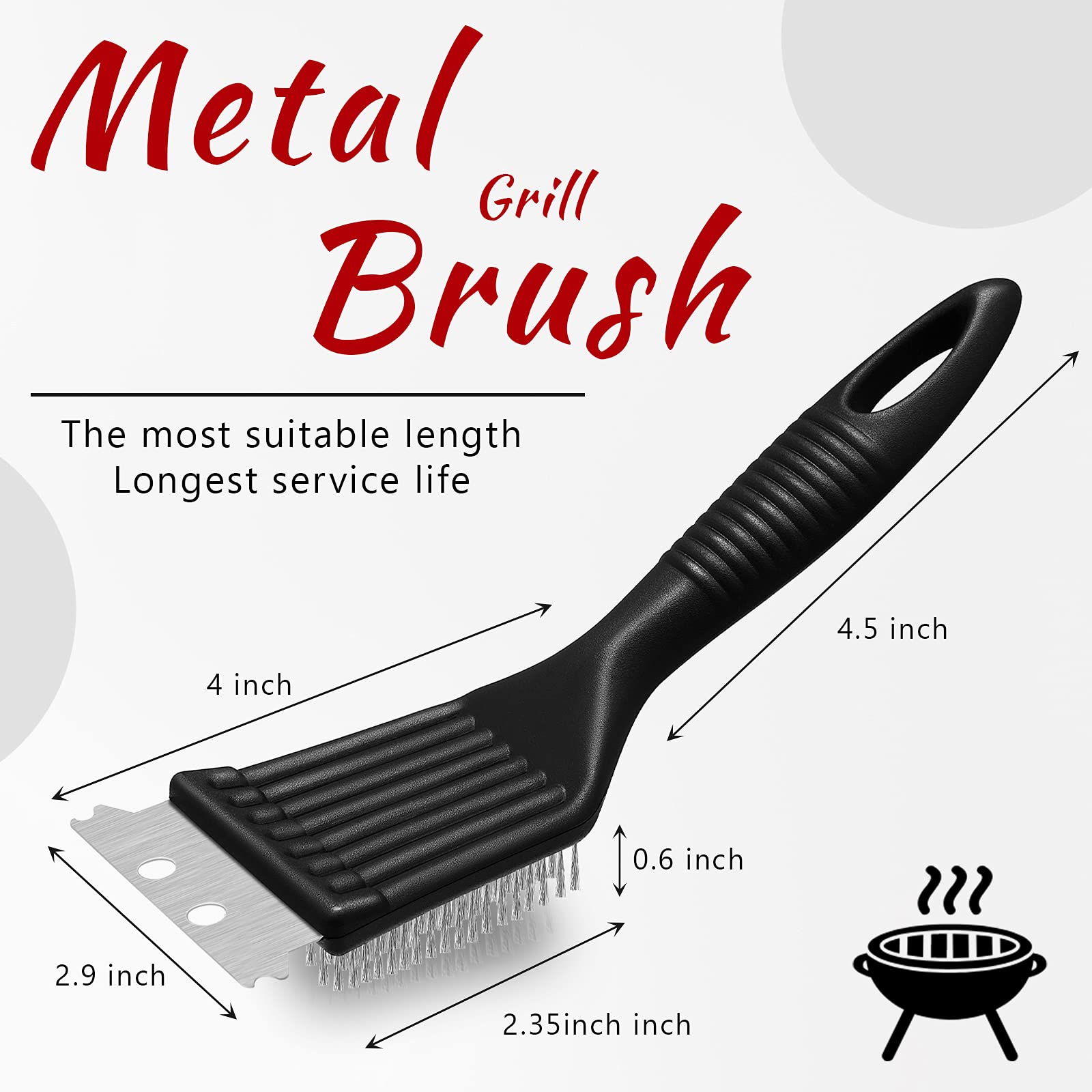 CHENGU stainless steel bristles tackle burnt-on residue on grills