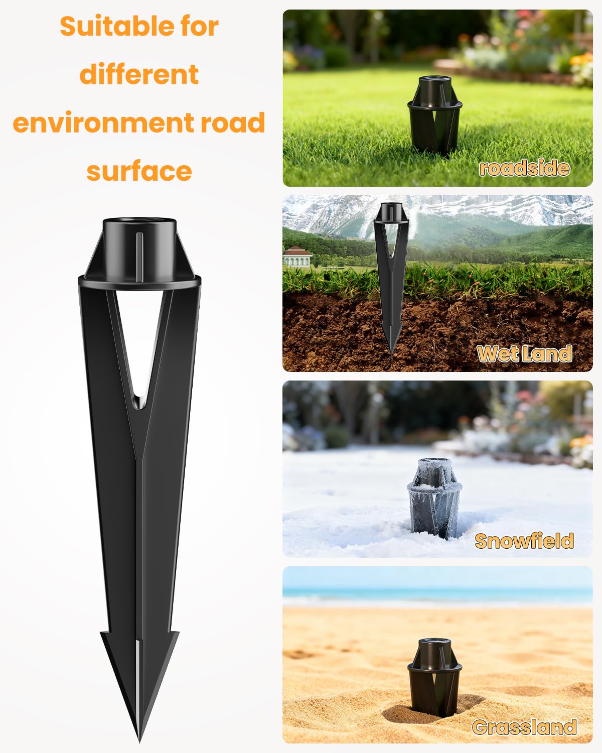 Cheopha stake stands 8-48-inch height to elevate path and uplight effects.