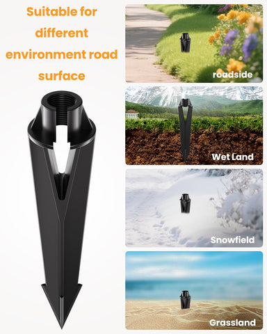 Cheopha pathway stakes installation view demonstrates simple ground push-in use
