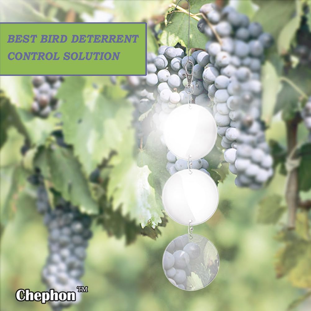 Chephon easy-install bird scarer discs for quick garden setup