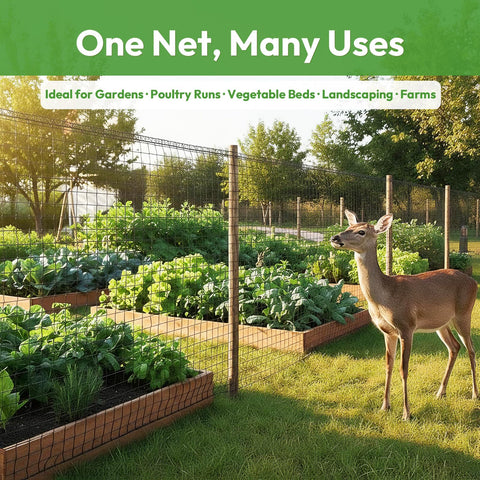 CHFAPH plastic mesh garden fencing keeps poultry safe while allowing airflow.