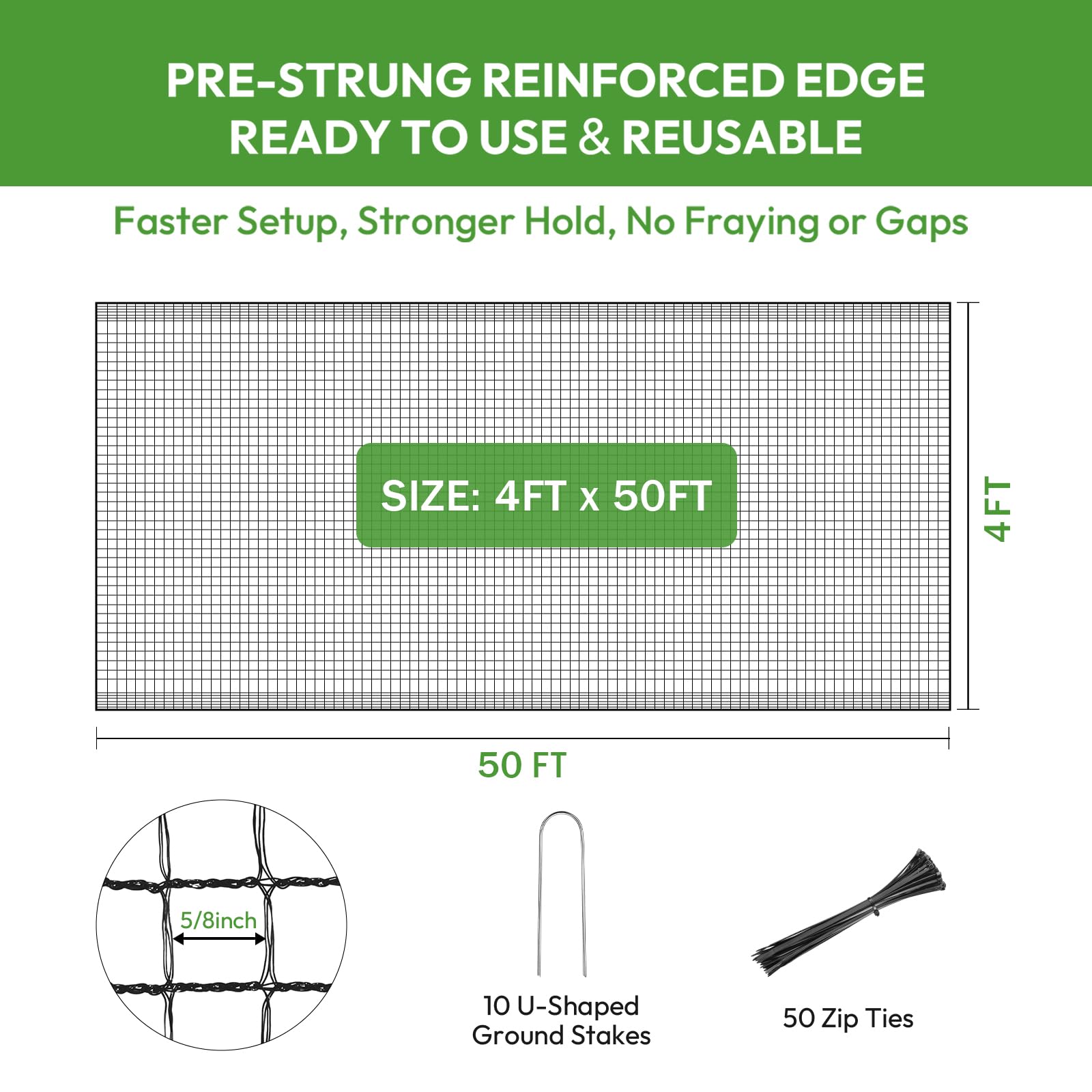 CHFAPH pre-strung reinforced edge design speeds setup and reduces tangles.