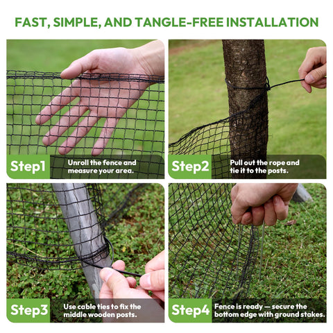 CHFAPH reusable fence netting stores compactly after seasons.