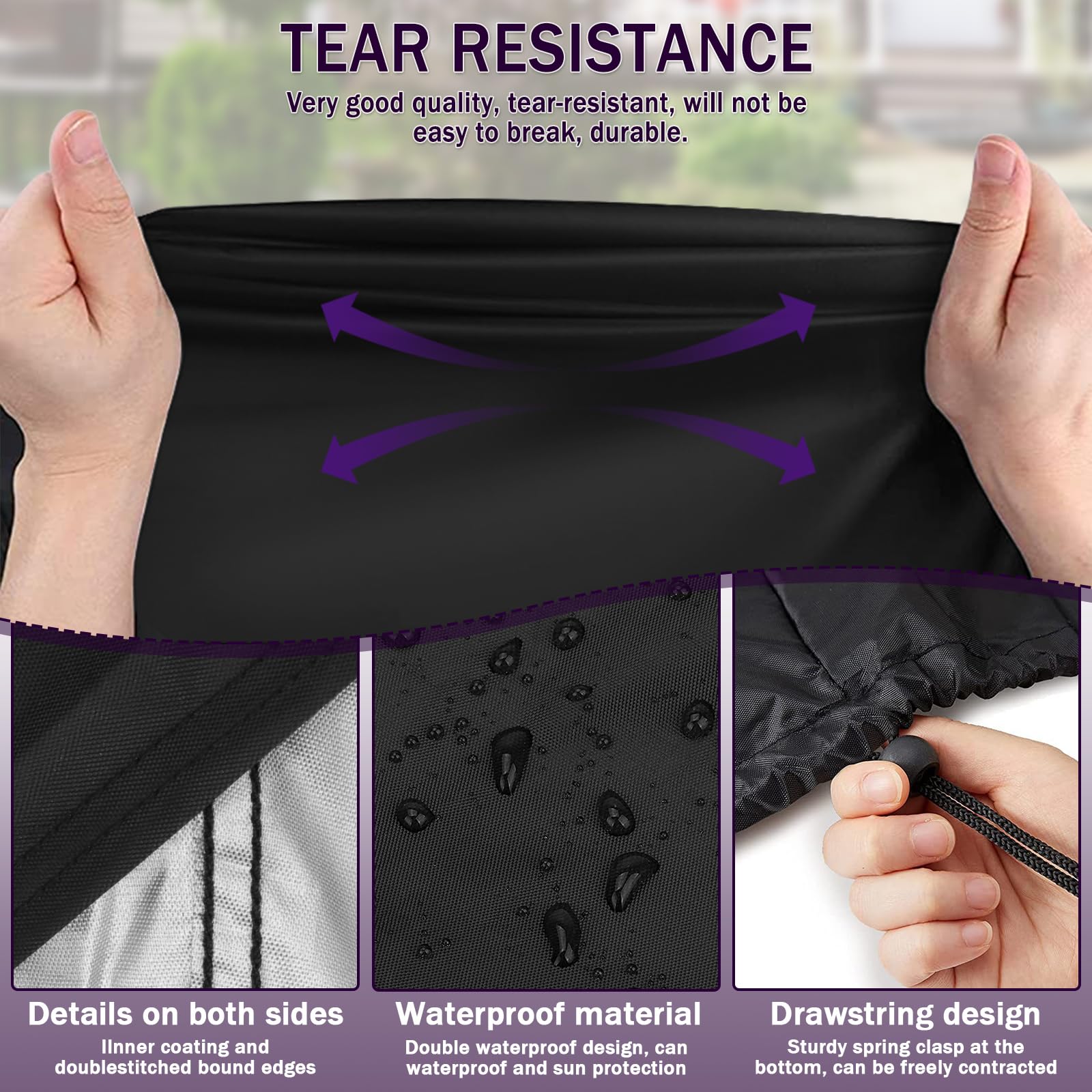 CHGANG lawn mower cover front-view keeps surfaces dust-free and protected.