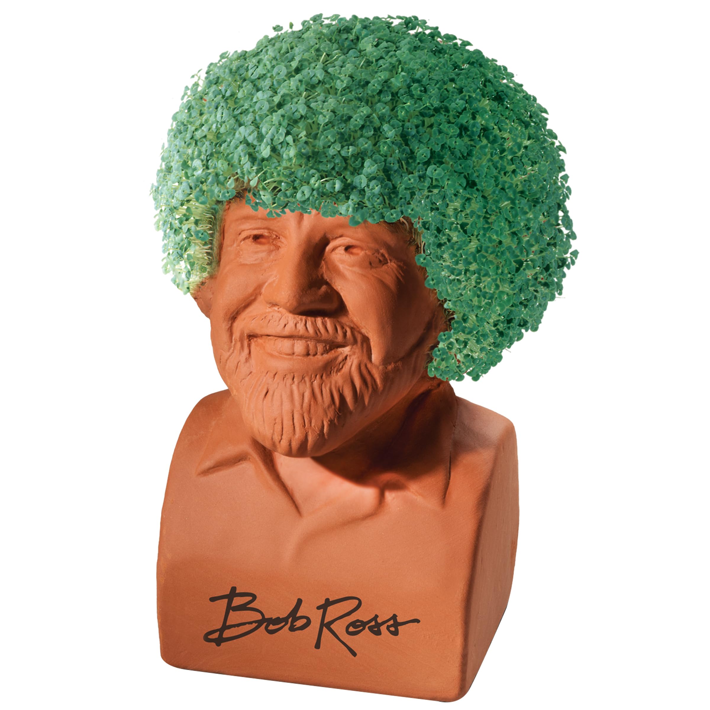 Chia Pet Bob Ross drip tray keeps growing space neat