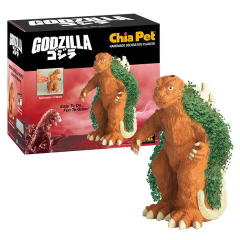 Chia Godzilla decorative planter with seed pack ready for growth