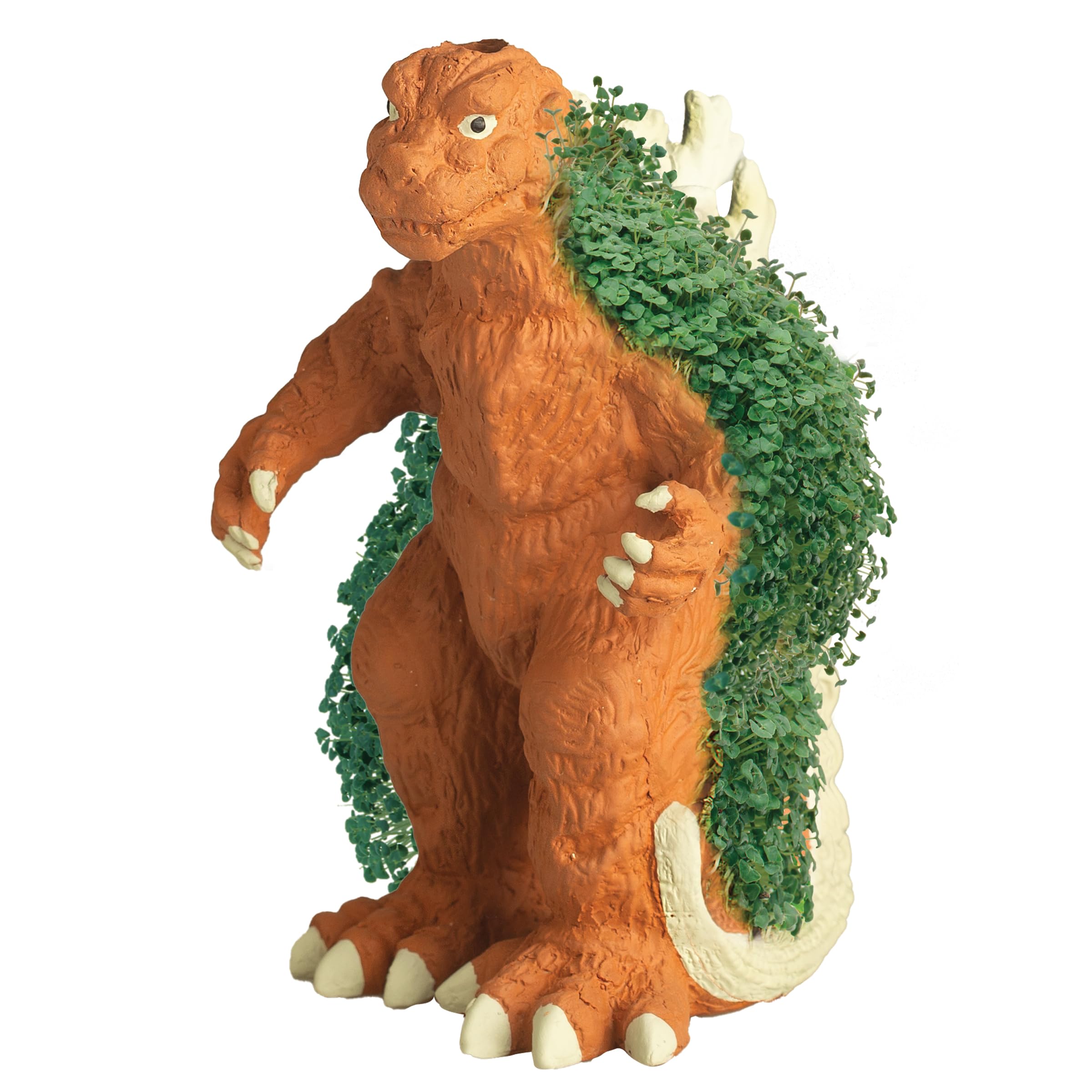 Chia Godzilla planter with reusable drip tray for multiple plantings