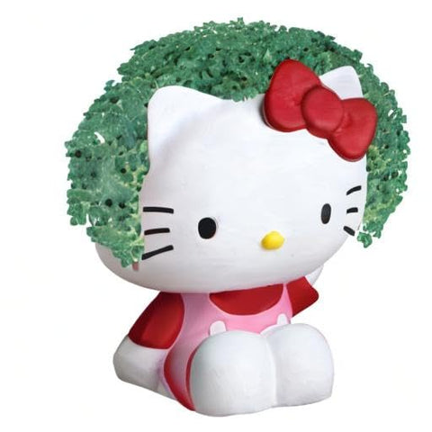 Chia Hello Kitty decorative pottery planter ready for ongoing, reusable growth.