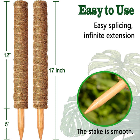 Chiaffi moss pole extensions stackable design for taller plant growth.