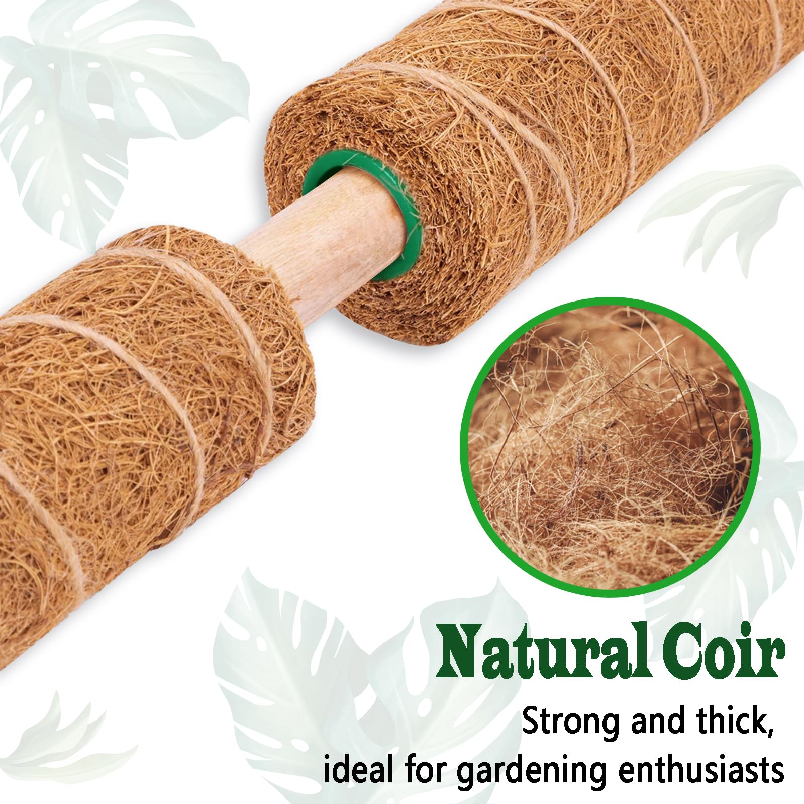 Chiaffi moss pole jute twine detail supports gentle tying.