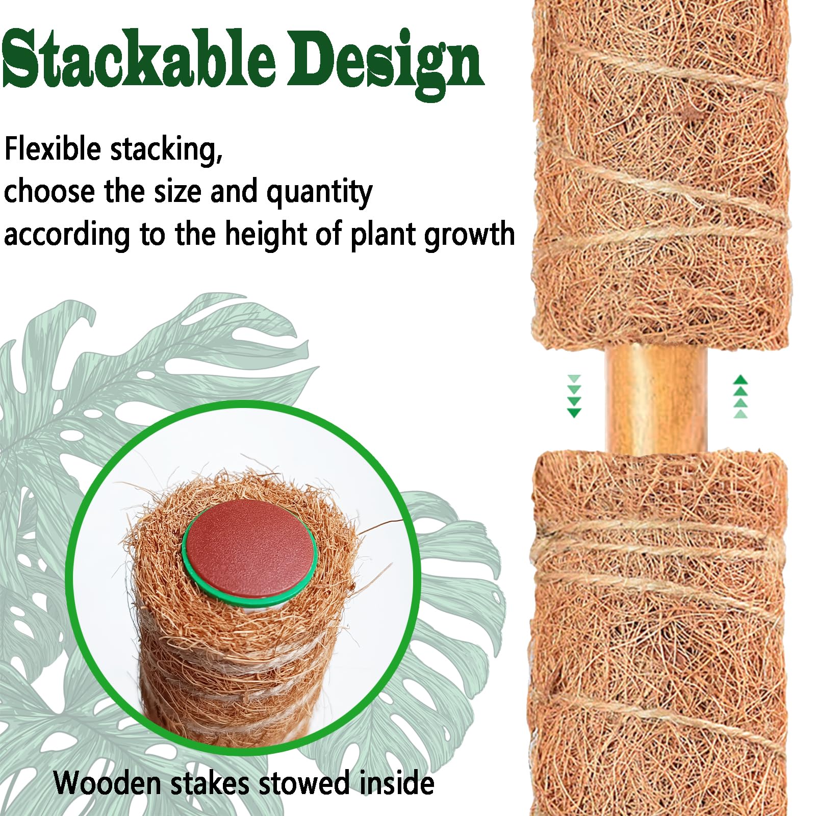 Chiaffi moss pole reusable and rust-resistant for long-term use.
