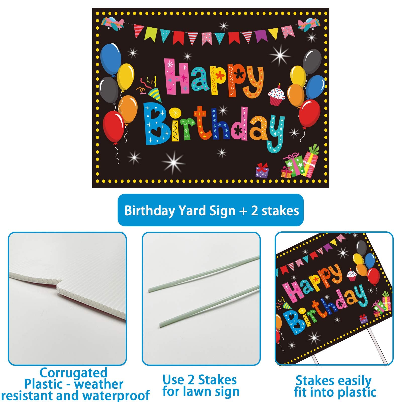 Chiazllta birthday banner with easy install saves setup time before guests arrive.
