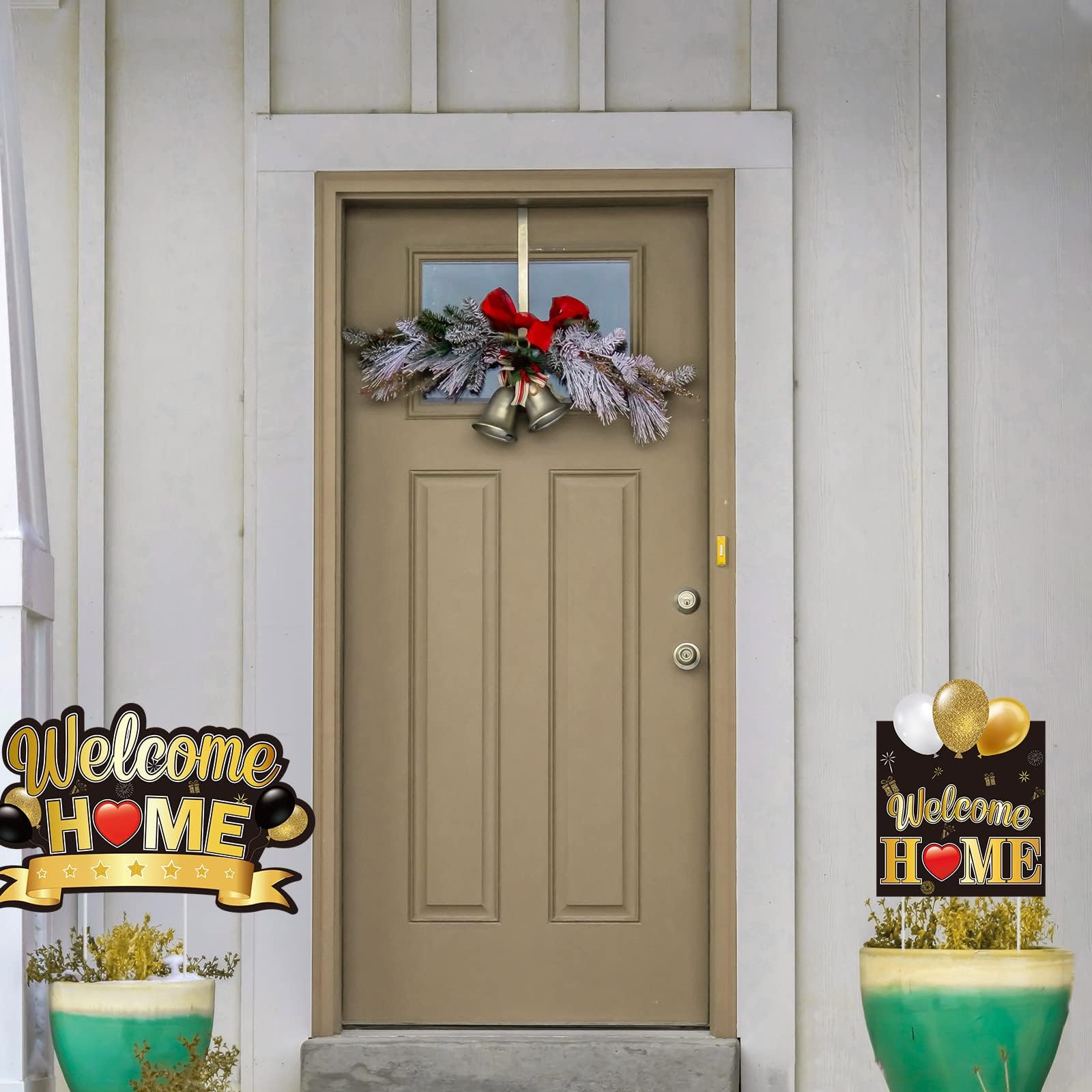 Chiazllta military homecoming decor in use with bold black-gold visuals