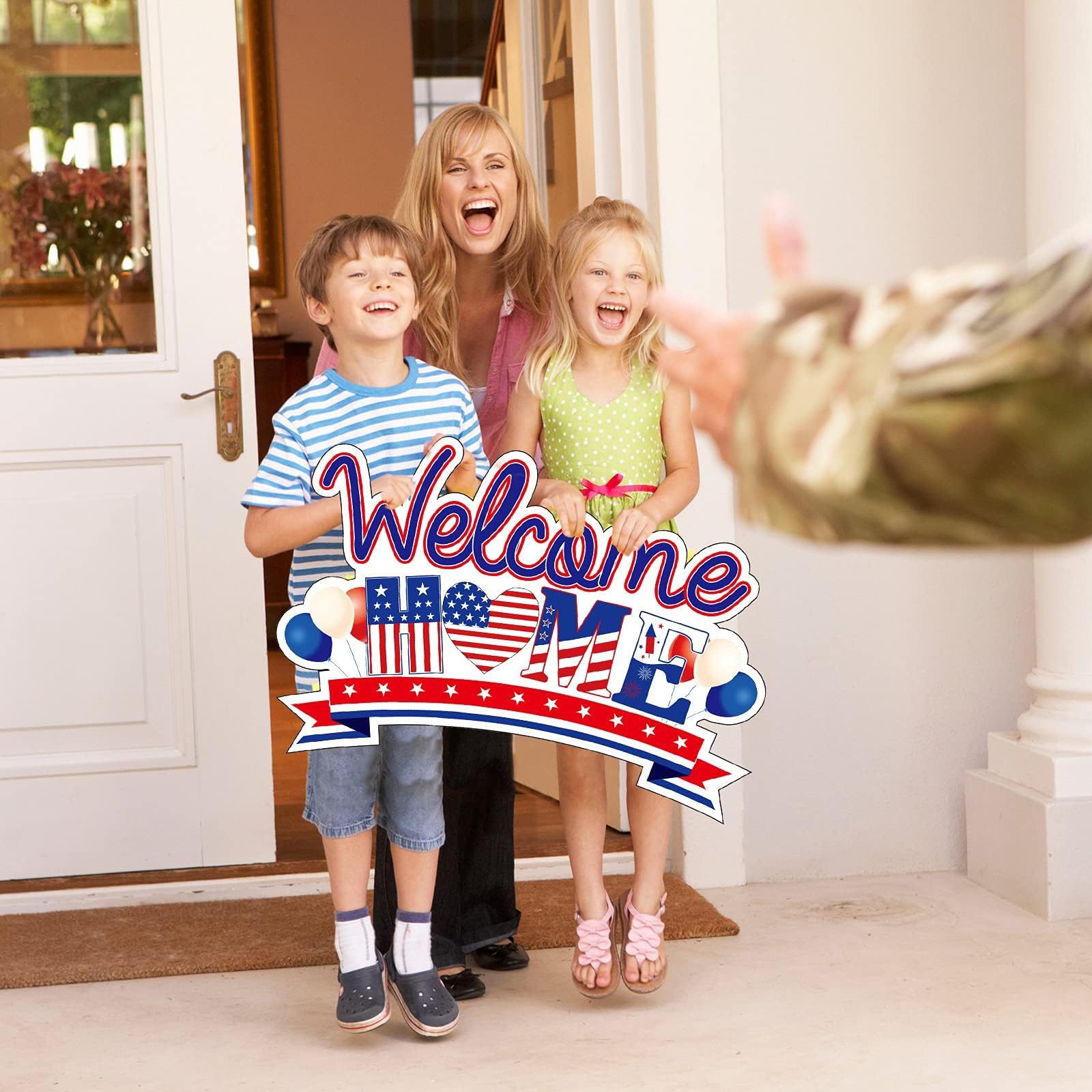 Chiazllta unfolded welcome home yard sign for larger outdoor visibility.