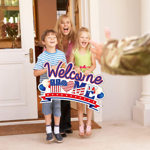 Chiazllta unfolded welcome home yard sign for larger outdoor visibility.