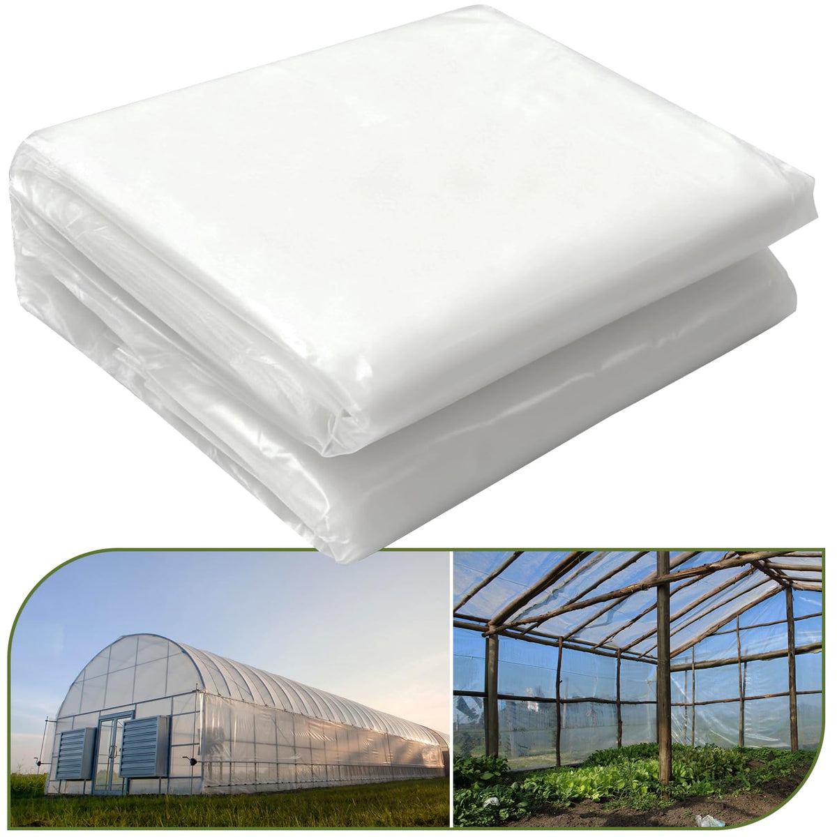 Chicarry 6 mil clear greenhouse film provides clear coverage with strong durability.