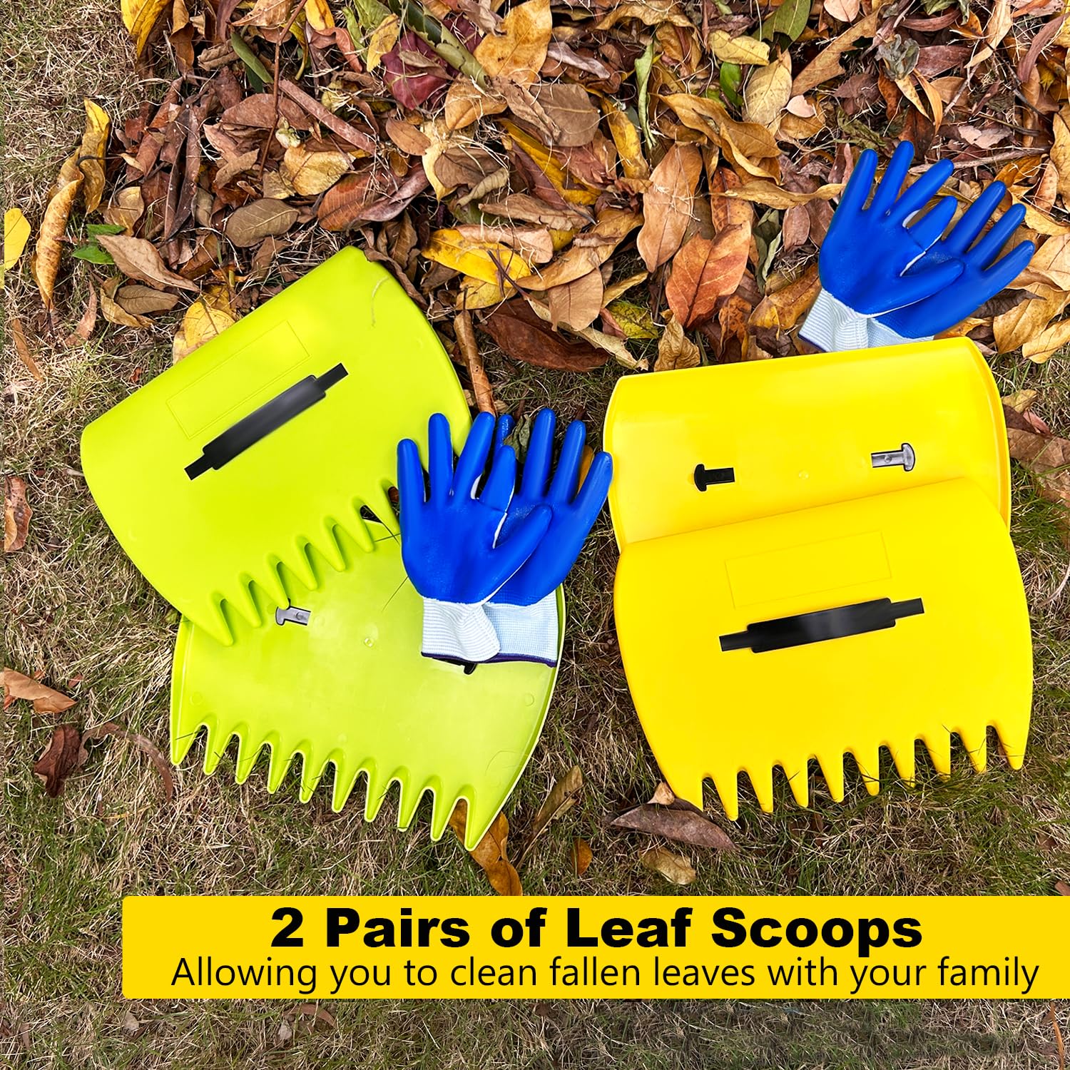 Chicarry green leaf scoops ready for efficient lawn cleanup