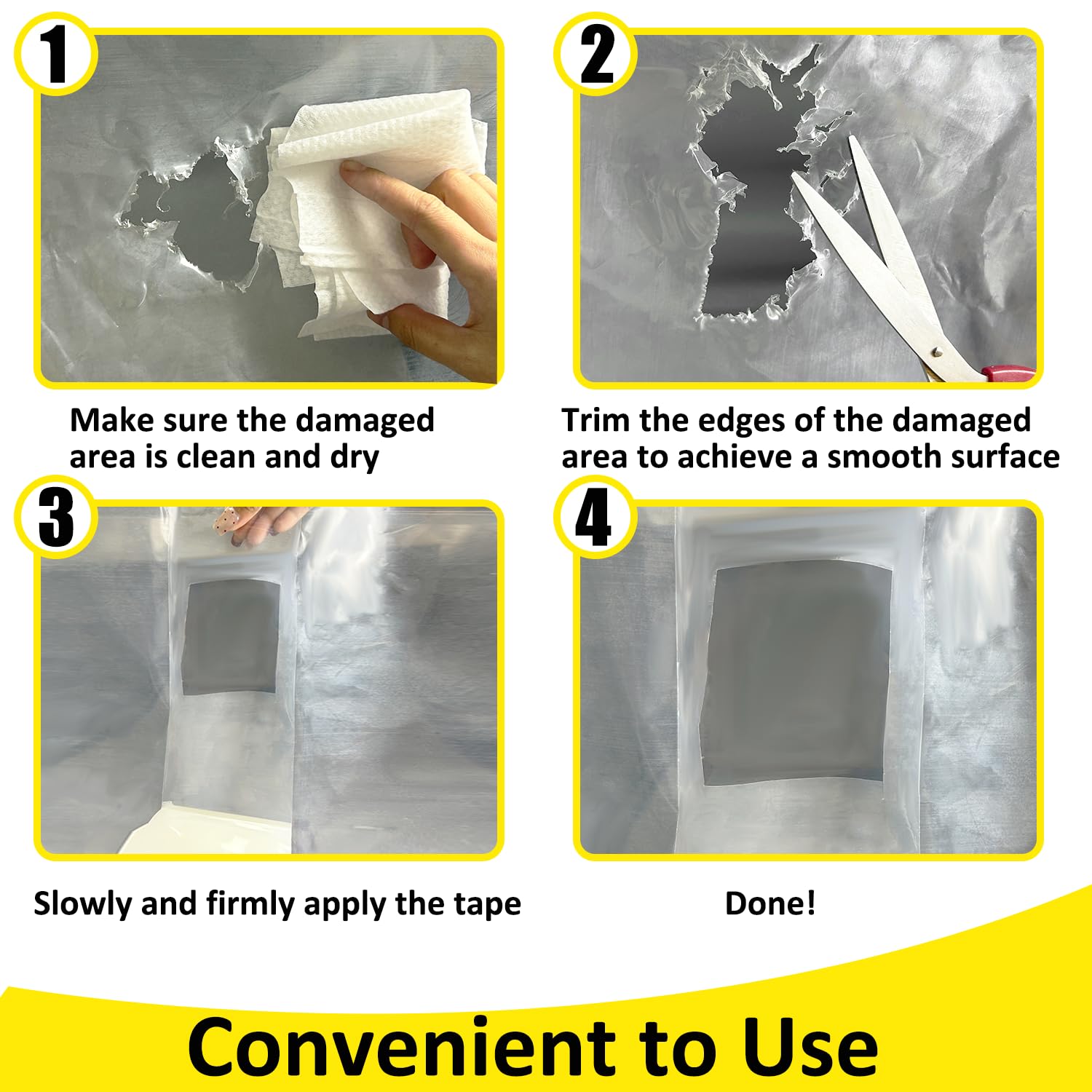 Chicarry tape cross-section illustrating clear film and UV protection.