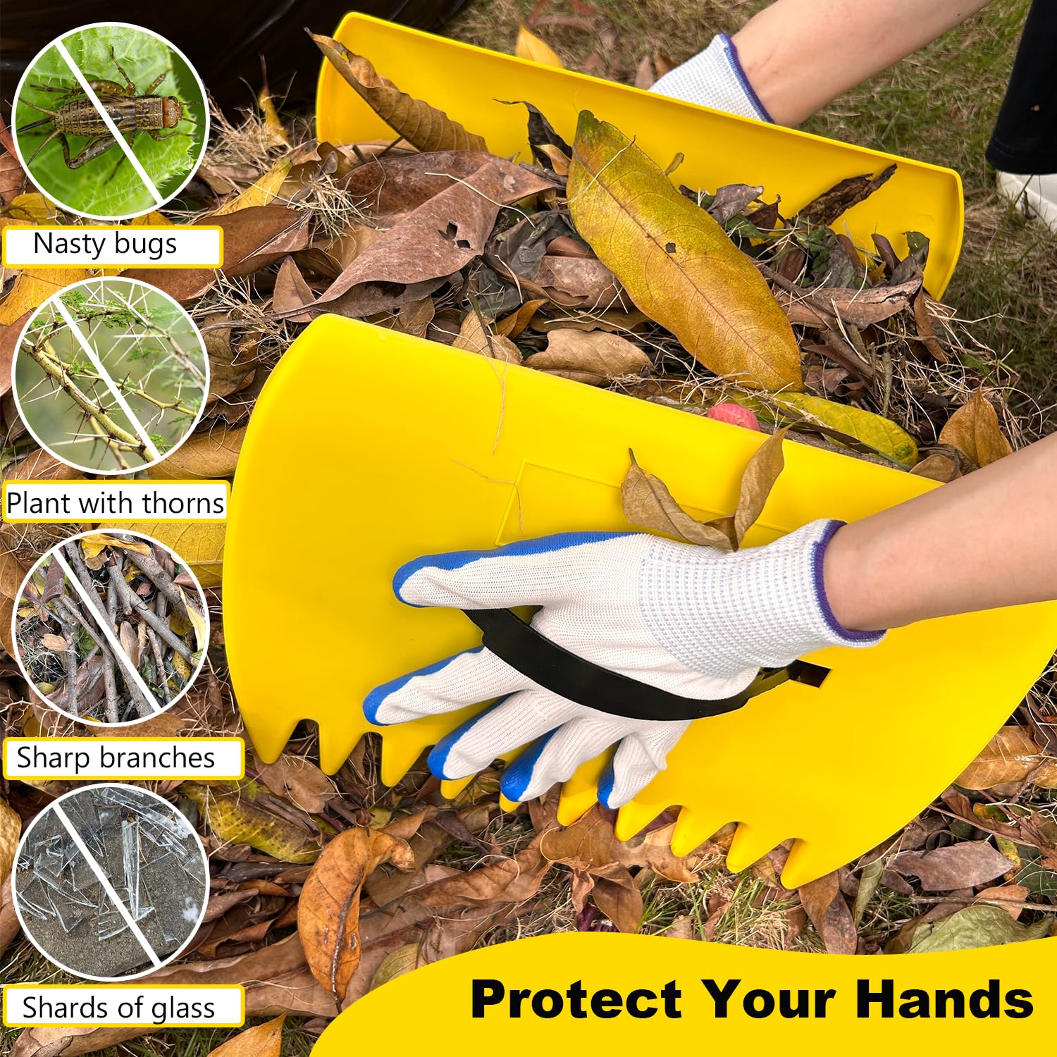 Chicarry lightweight yellow plastic leaf scoop for easy collection