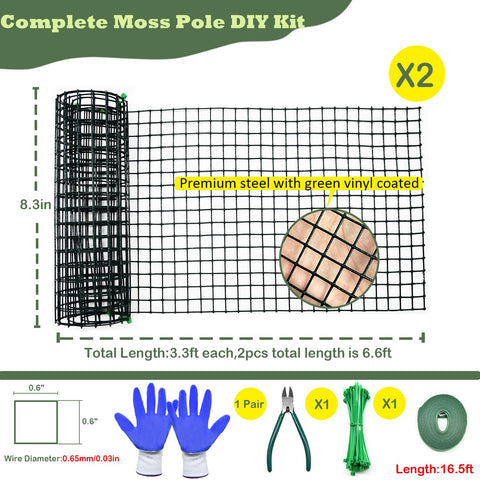 Chicarry Moss Pole DIY Kit includes plier for easy customization.