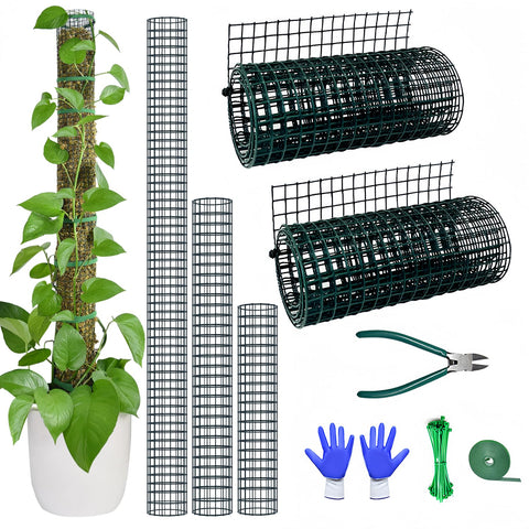 Chicarry Moss Pole DIY Kit with steel mesh for sturdy 6.6ft plant support.