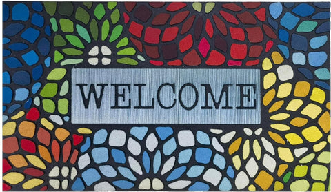 CHICHIC colorful welcome door mat front entrance delivers vibrant style and heavy traffic durability.