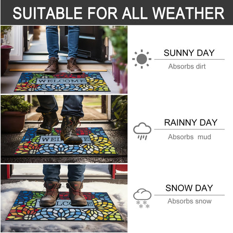 CHICHIC versatile mat fits front porch entryways mudrooms and more.