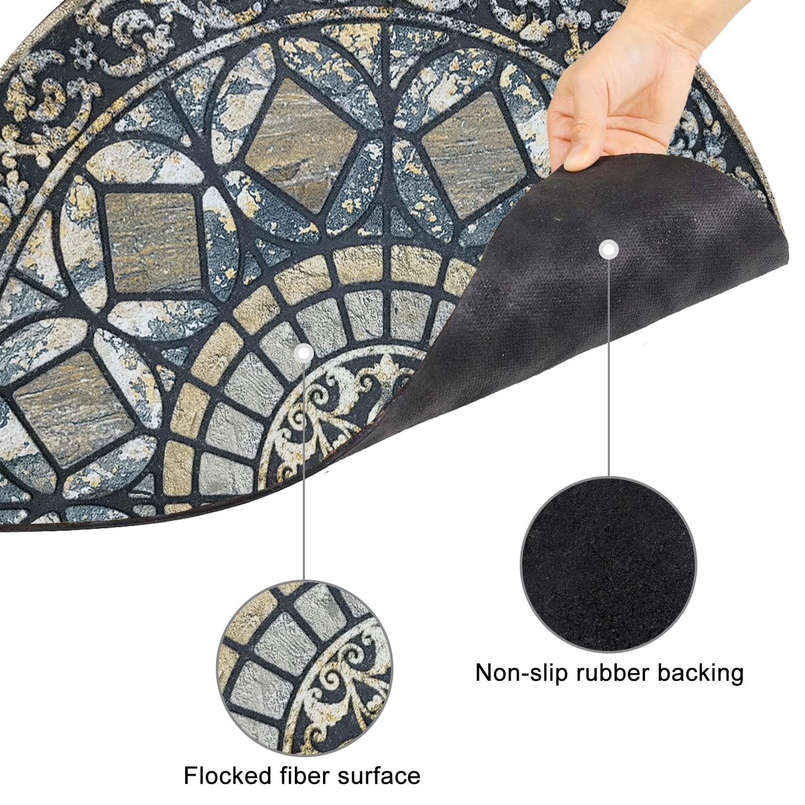 CHICHIC dirt-absorbent grooves capture moisture and mud before indoor floors.