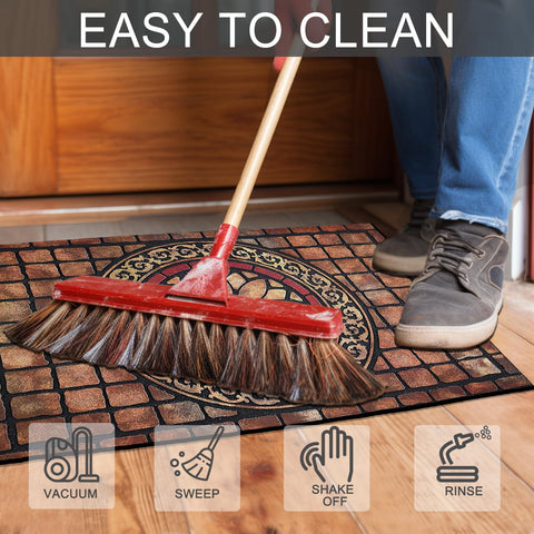 CHICHIC dirt-trapping mat cleans easily with sweeping or rinsing.