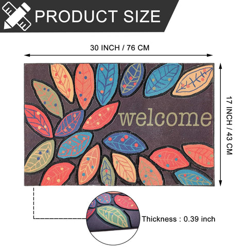 CHICHIC 43x76cm durable entrance mat fits front doors and busy entryways.