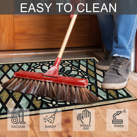 CHICHIC easy-clean mat can be swept, vacuumed, or hose-washed.