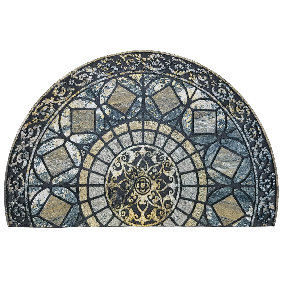 CHICHIC entrance door mat 24x36 blue, non-slip and weather-ready for outdoor entry.