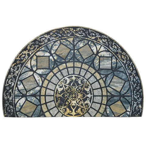 CHICHIC entrance door mat 24x36 blue, non-slip and weather-ready for outdoor entry.