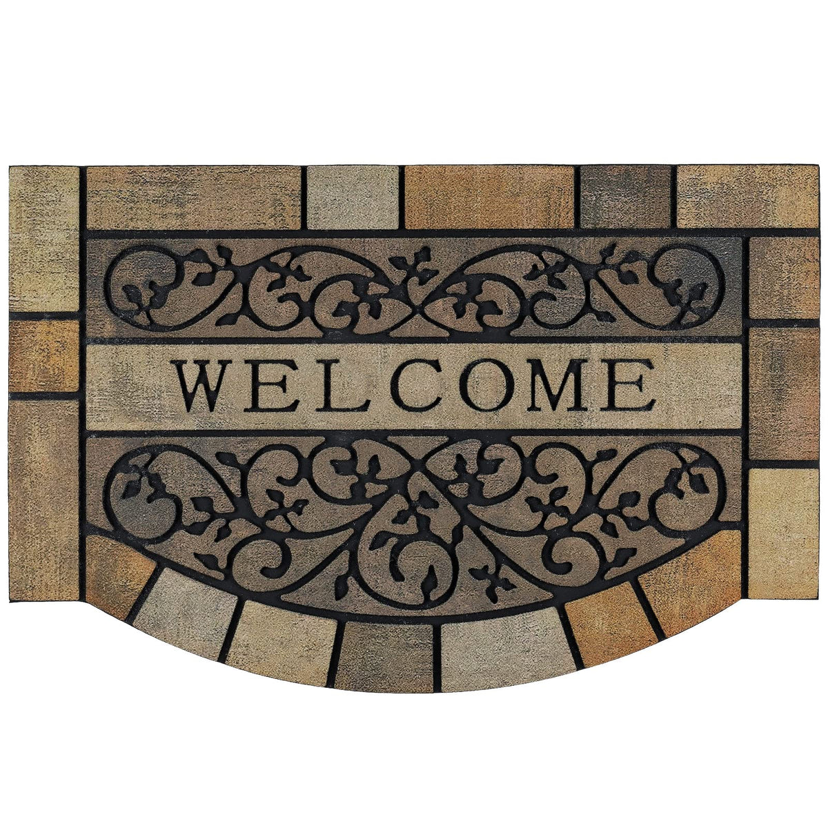 CHICHIC front door mat with vine design traps dirt and moisture