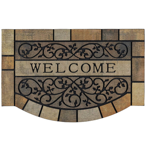 CHICHIC front door mat with vine design traps dirt and moisture
