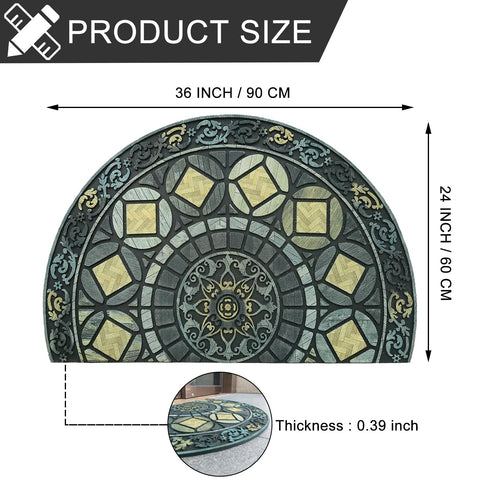 CHICHIC mat features dirt-trapping grooves for cleaner shoes and floors.