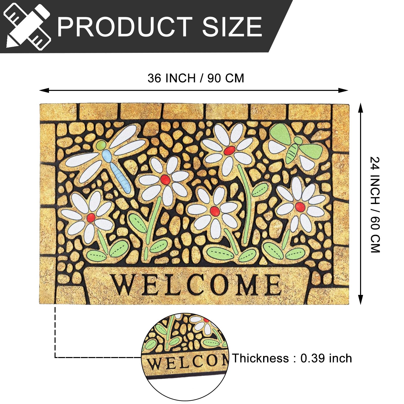 CHICHIC entry mat shows dirt-trap grooves to minimize indoor mess.