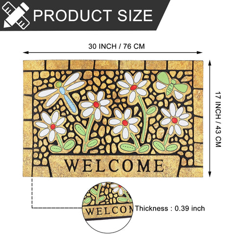 CHICHIC entryway mat with grooved surface absorbs moisture efficiently