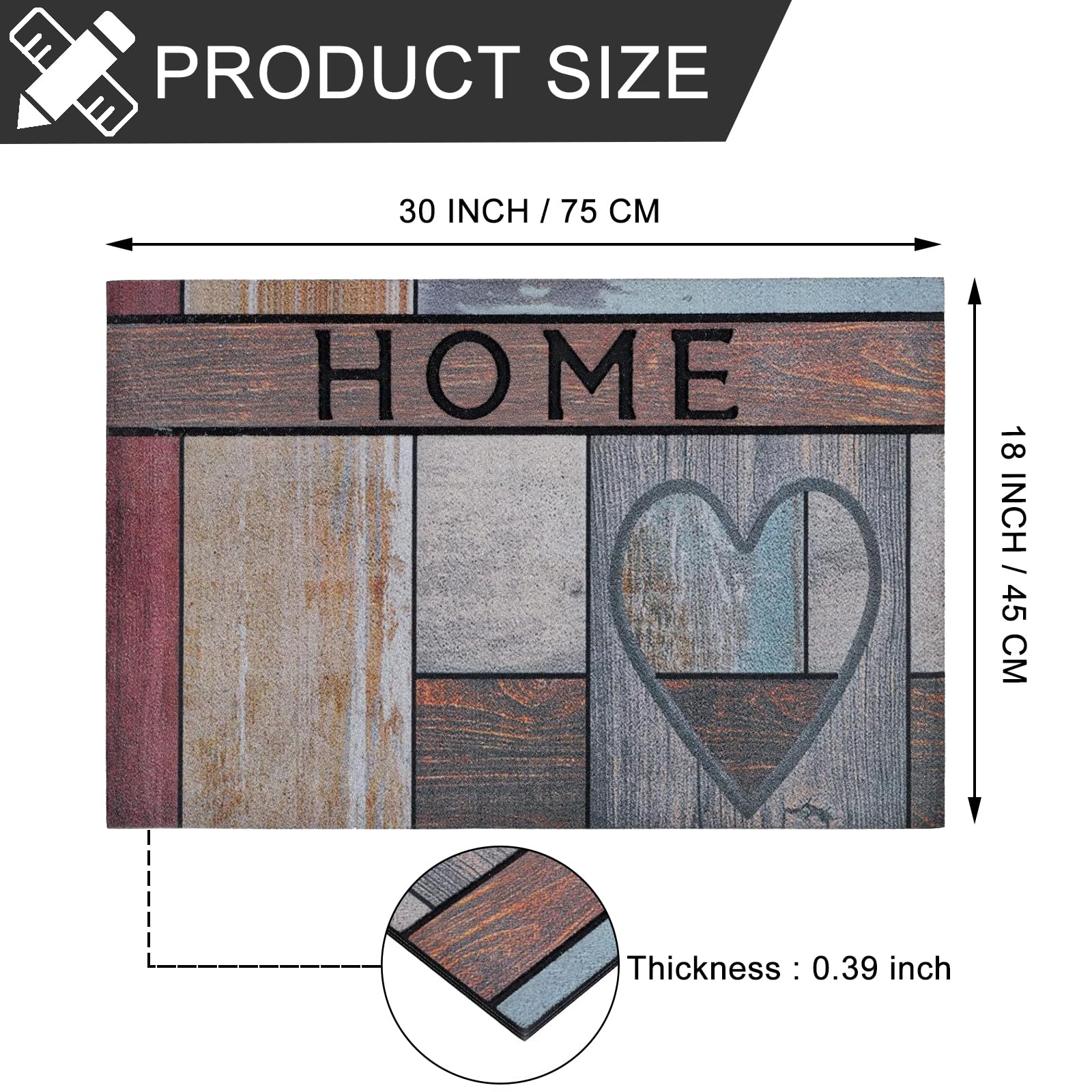 CHICHIC flocked surface pattern adds style while trapping dirt at the threshold.