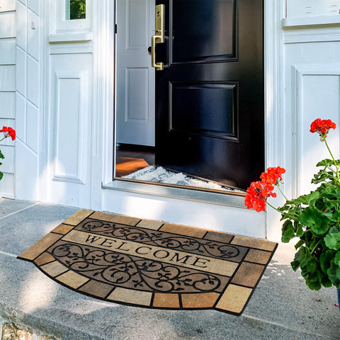 CHICHIC heavy-duty rubber-backed mat for outdoor use prevents slips