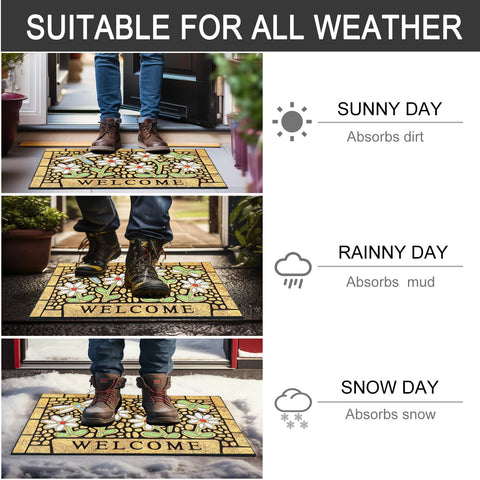 CHICHIC high-traffic entry mat features durable stitched edges