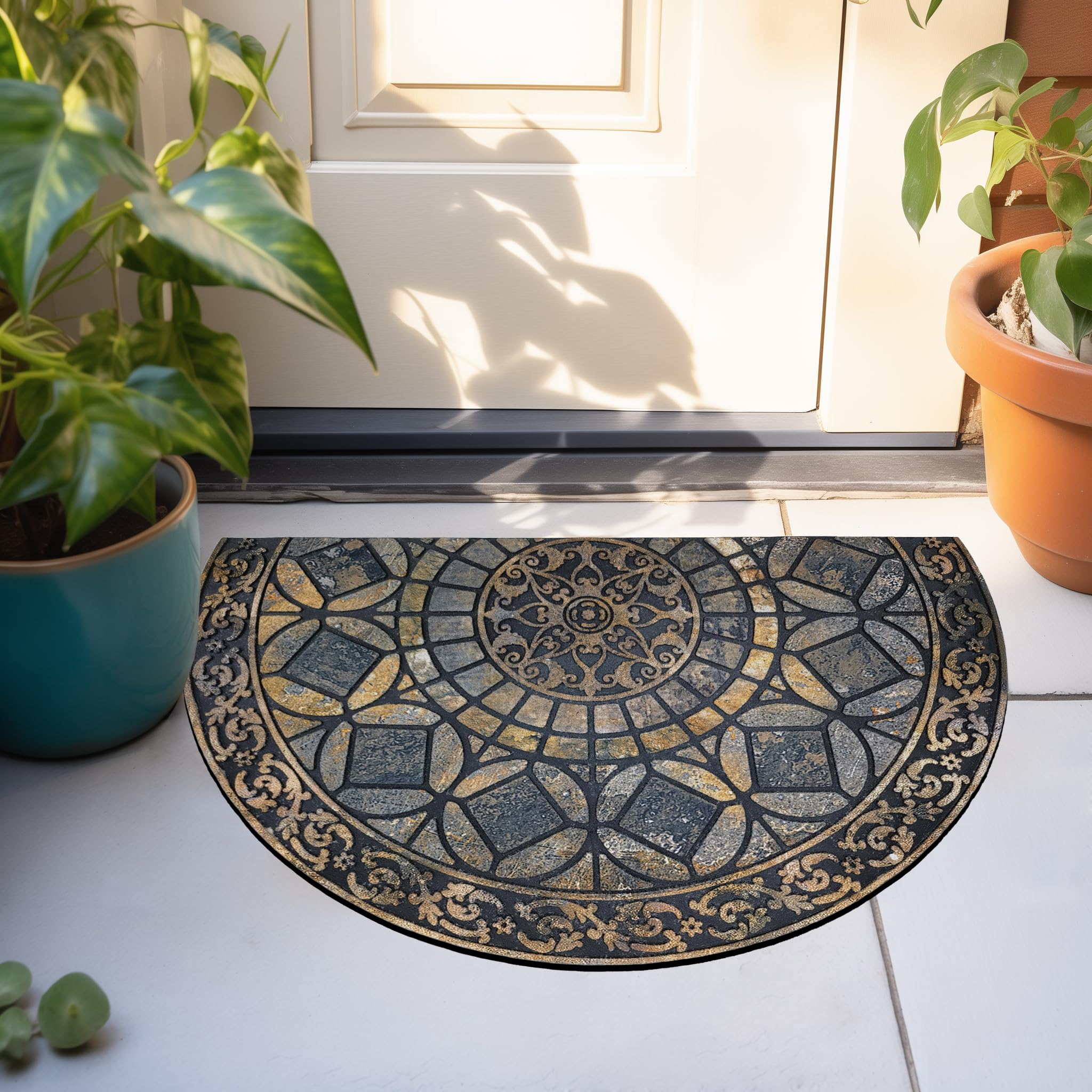CHICHIC grey entrance mat blends with modern décor and durability.