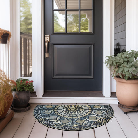 CHICHIC blue doormat with low profile blends into any doorway.