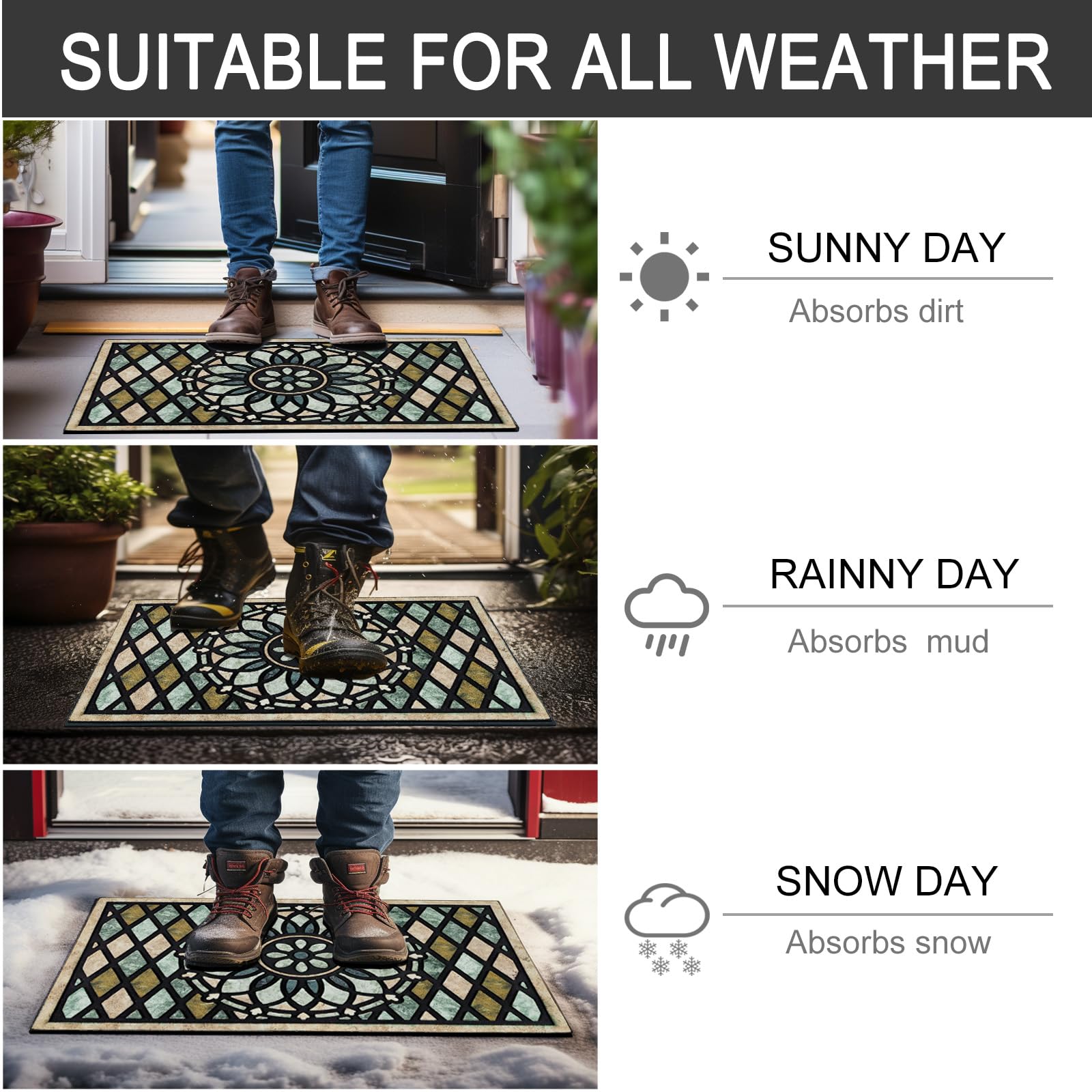 CHICHIC non-slip back grips outdoor floors without leaving marks.