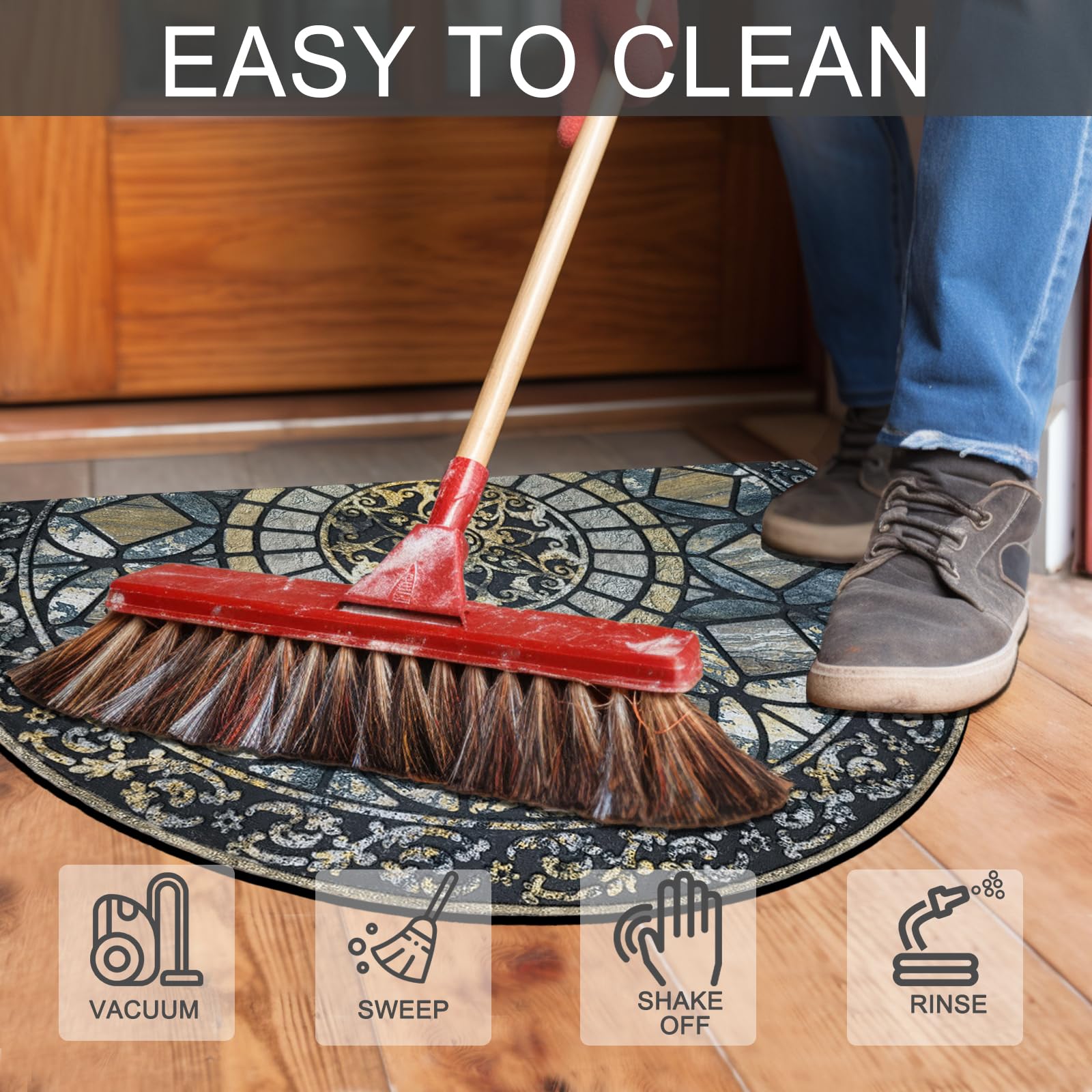 CHICHIC non-slip backing keeps the mat in place on outdoor floors.