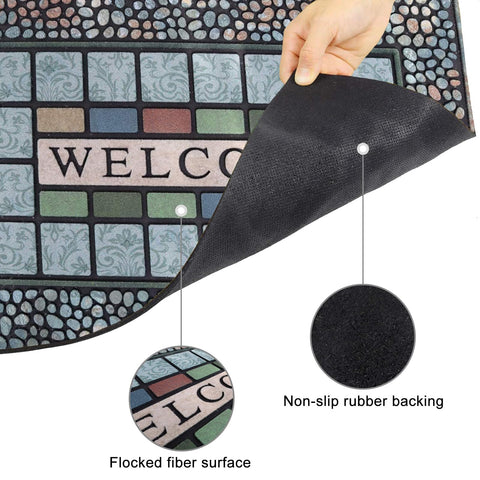 CHICHIC doormat features non-slip backing and reinforced edges for long-lasting use