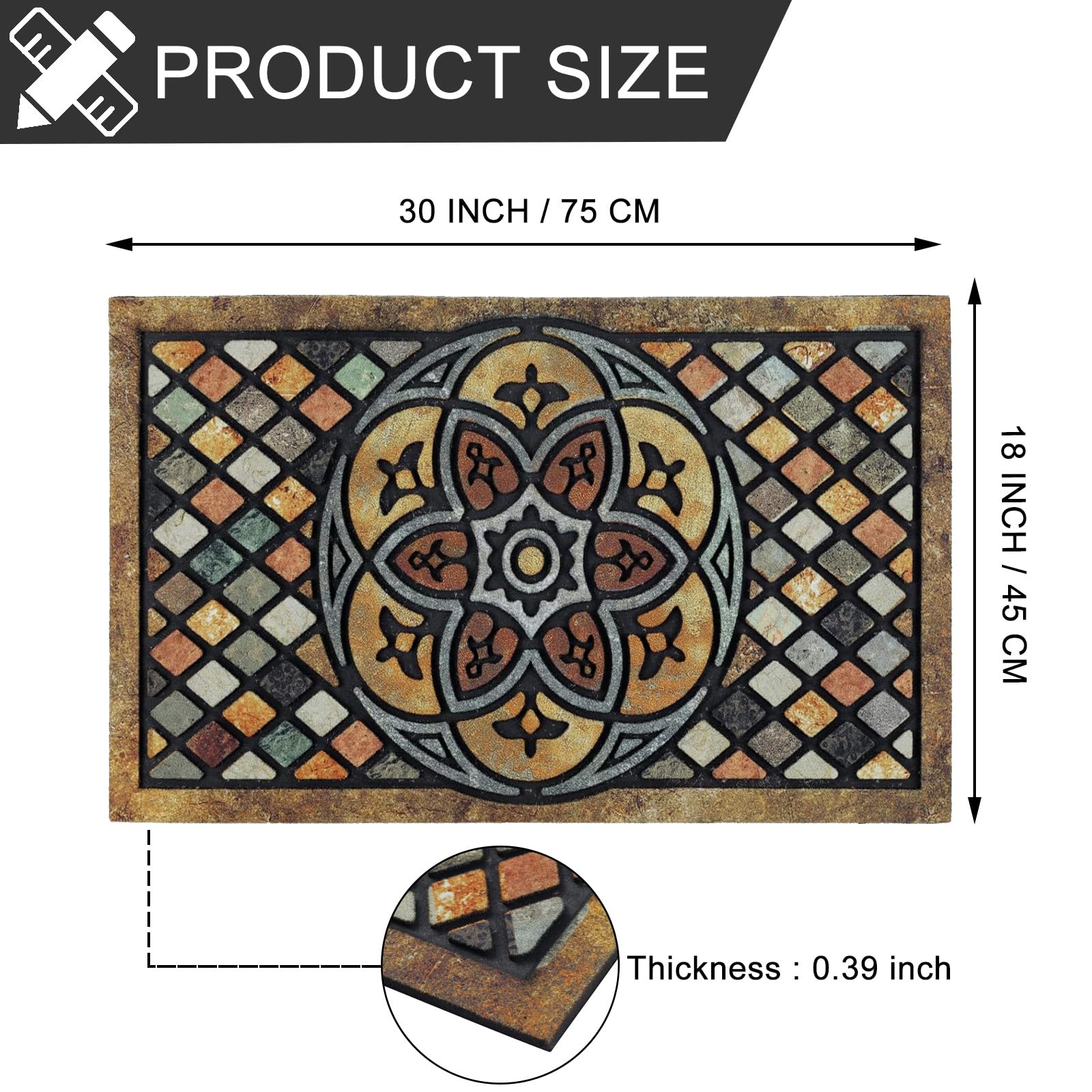 CHICHIC outdoor entry mat withstands wind and snow for year-round use.