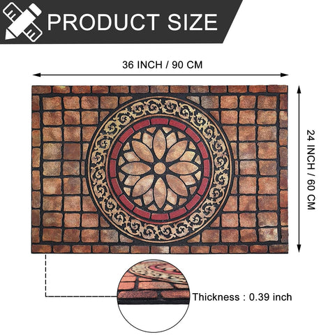 CHICHIC outdoor doormat with flocked surface traps dirt and moisture.