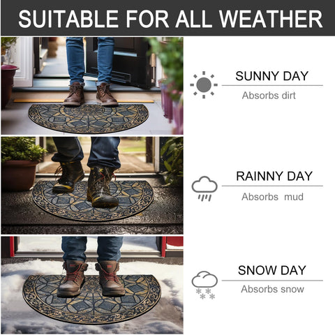 CHICHIC outdoor-capable mat designed for garage, patio, and entryways.