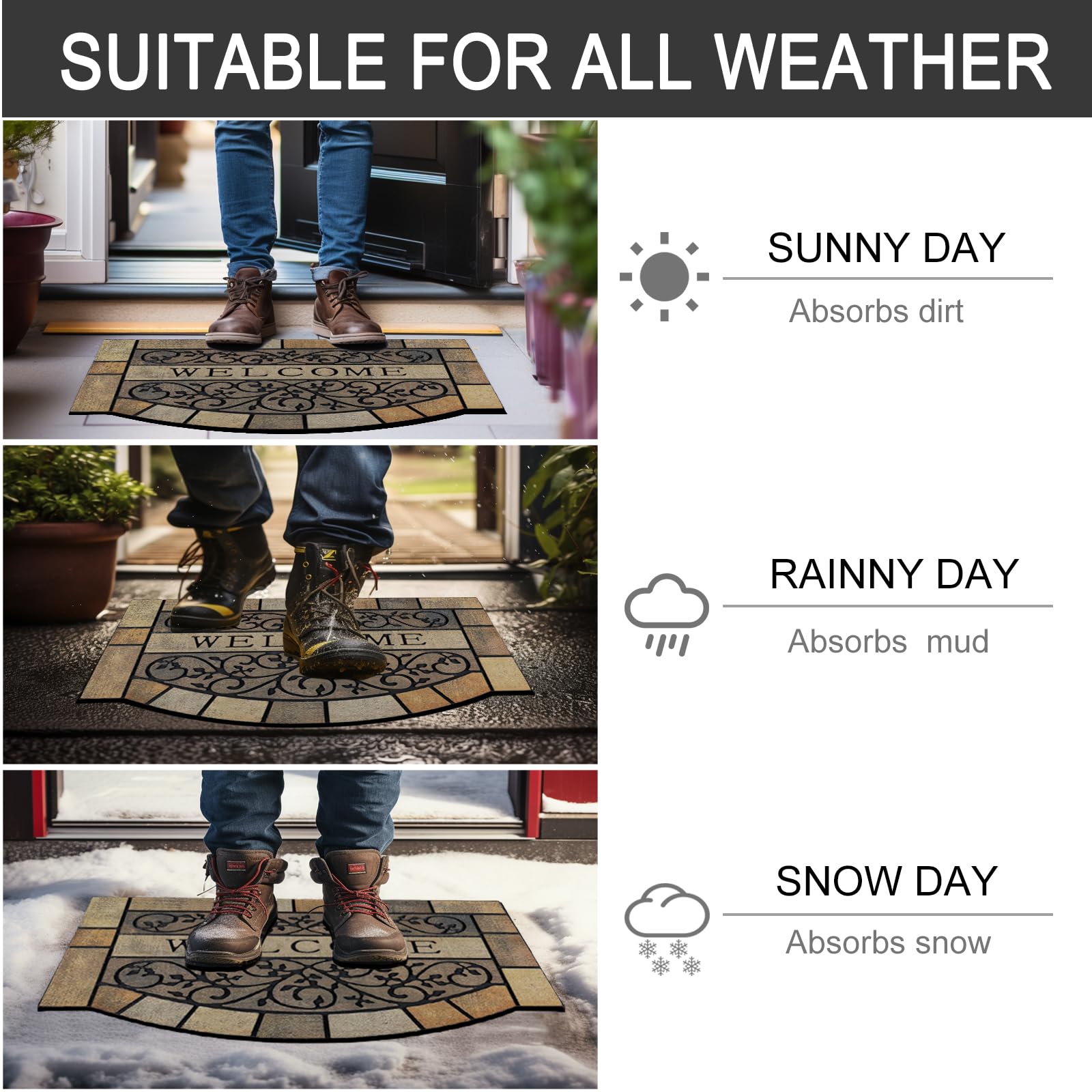 CHICHIC patio welcome mat blends style with practical dirt protection